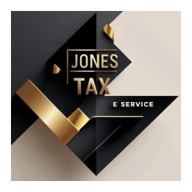 Geometric gold and black tax design